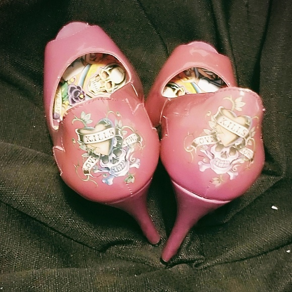 ED Hardy Peep Toe heels - Picture 3 of 4